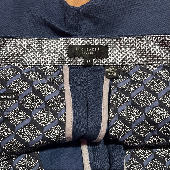 Ted Baker Shorts Men's Size 34 Navy Blue Herbosh Stretch Cotton Mid-Rise Chino - Picture 7 of 9